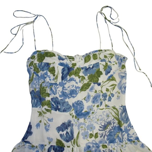 NWT Reformation Kesia in Lucca Floral Tie Strap Georgette Tiered Midi Dress 12 - Picture 5 of 9